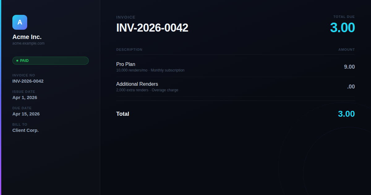 Invoice example